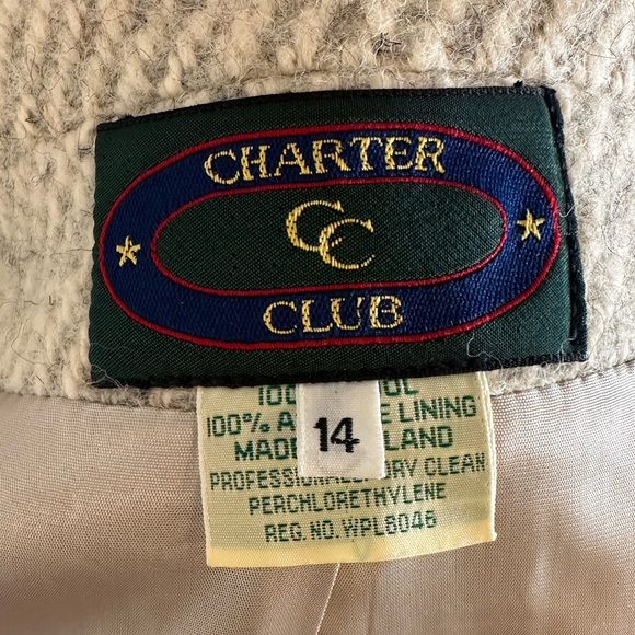 Charter Club Irish Tweed LONG Wool Coat Made in Ireland UK 14 (USA 12) - Picture 12 of 15